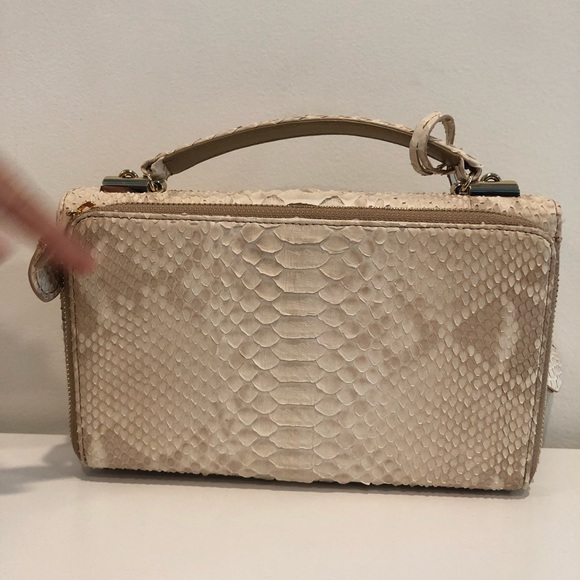 Genuine python snake skin purse cream beige Korea - Picture 4 of 6